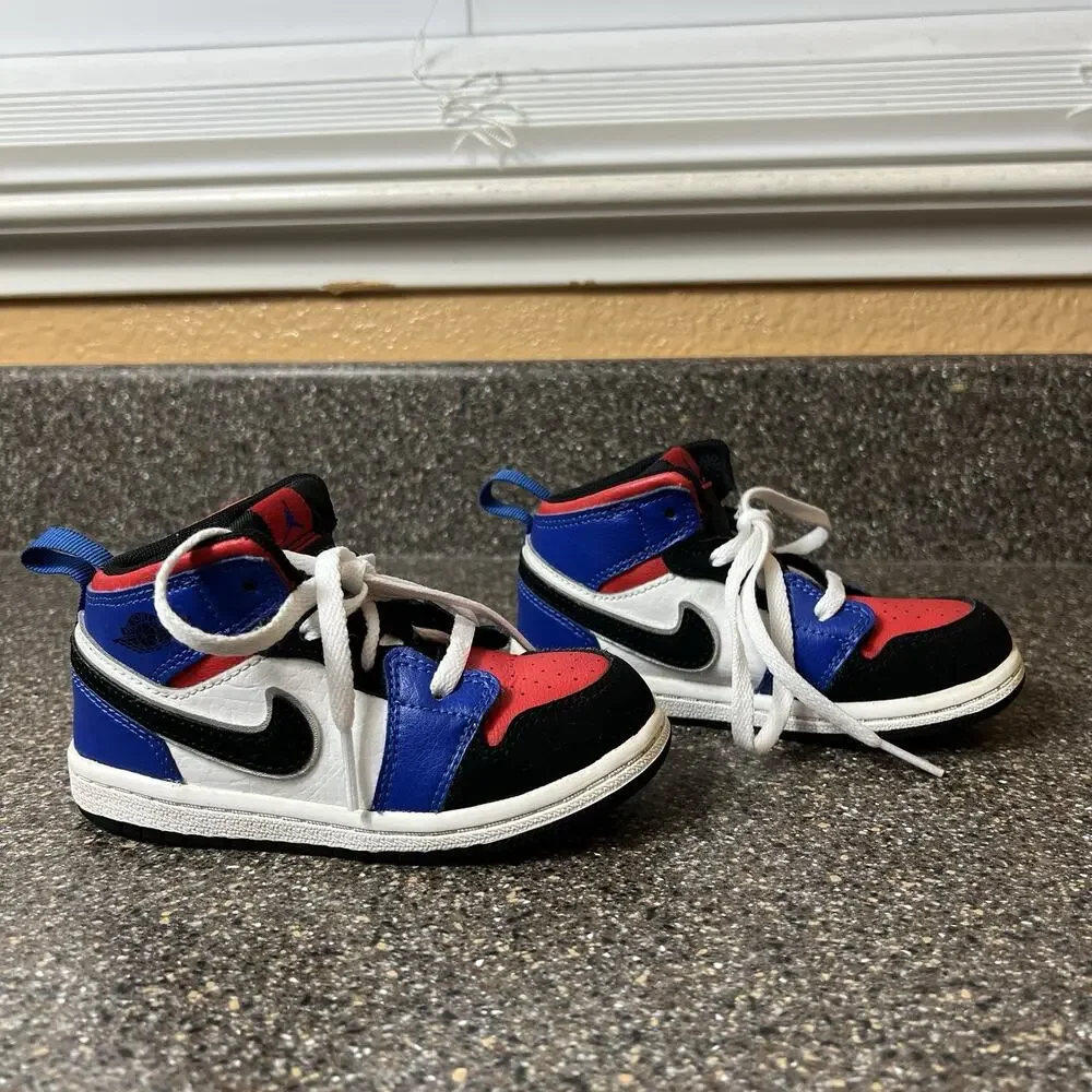 Nike Jordan Little Kids Toddler Size 8C Multicolor Leather Sneaker High Top Shoe